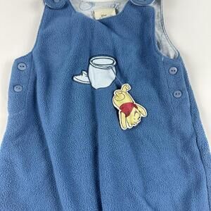 Vintage Winnie The Pooh Embroidered‎ Overalls 0-3 Months Disney